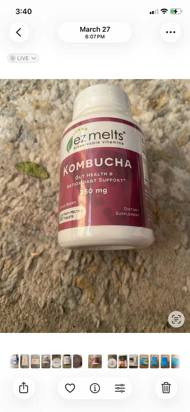 EZ Melts Dissolvable Sugar-Free Kombucha Tablets with SCOBY & Apple Cider Vinega